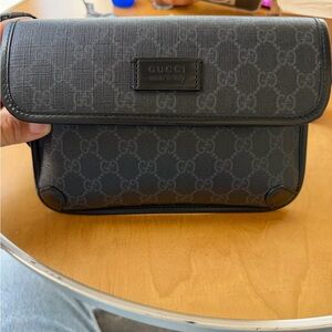 Gucci Black Monogram Belt Bag